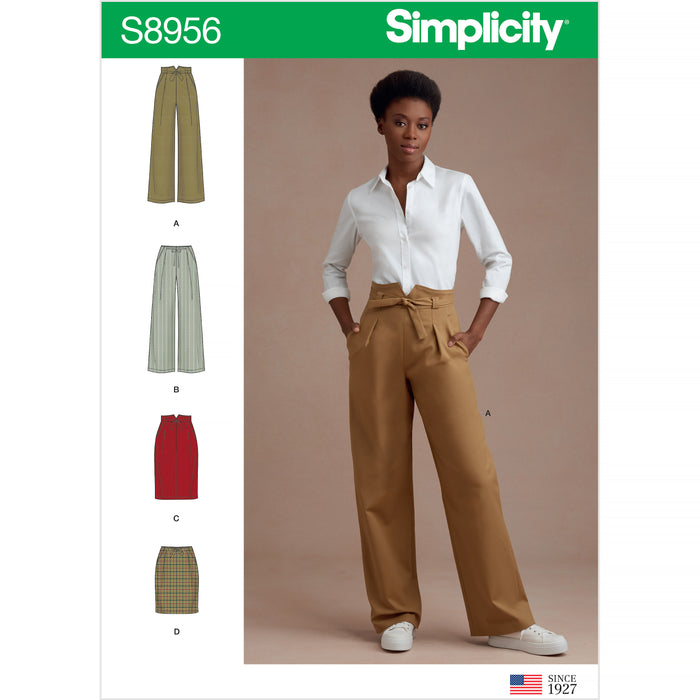 S8956 Misses' Pants and Skirts. Size: 30-46