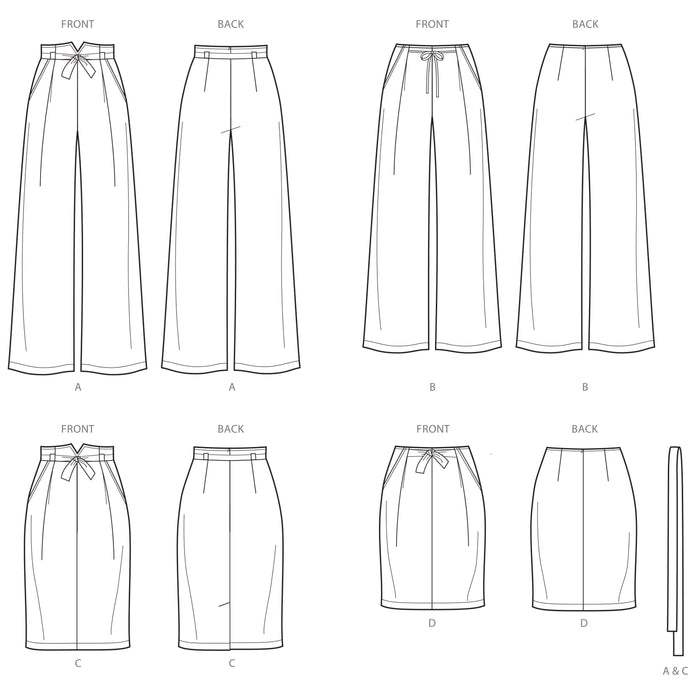 S8956 Misses' Pants and Skirts. Size: 30-46