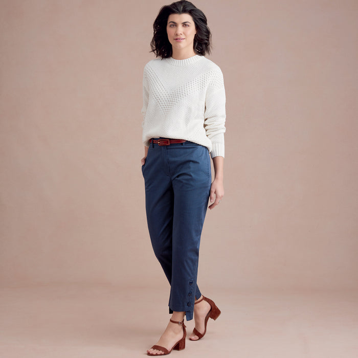 S8957 Misses' Slim Leg Pant with Variations. Size: 32-48