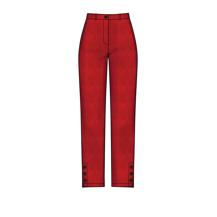S8957 Misses' Slim Leg Pant with Variations. Size: 32-48