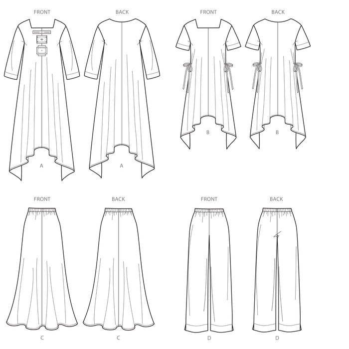 S8960 Misses' Dress Or Tunic, Skirt and Pant. Size: 32-48