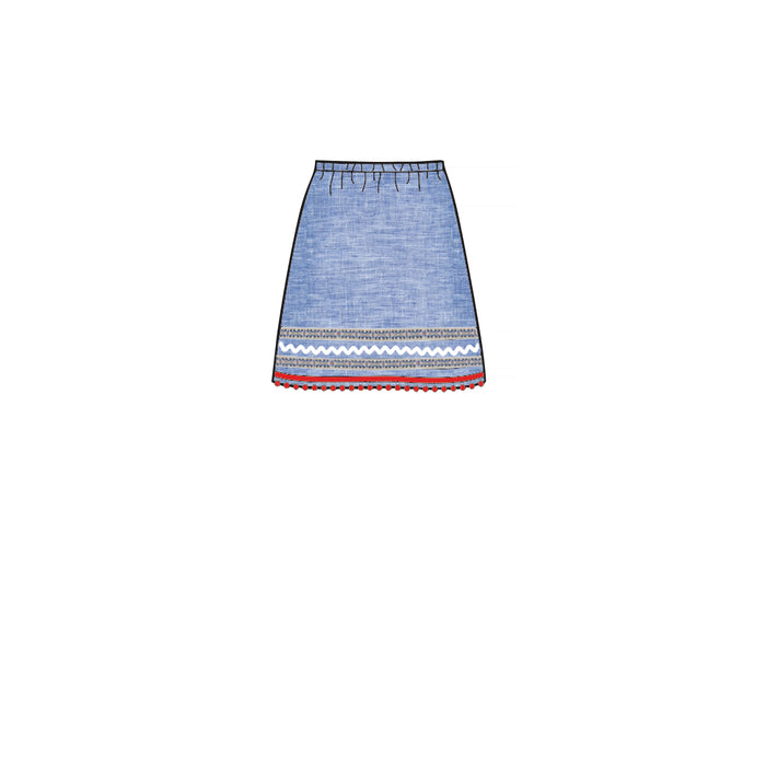 S8961 Children's, Girls', and Dolls' Skirts. Size: 3-14 y