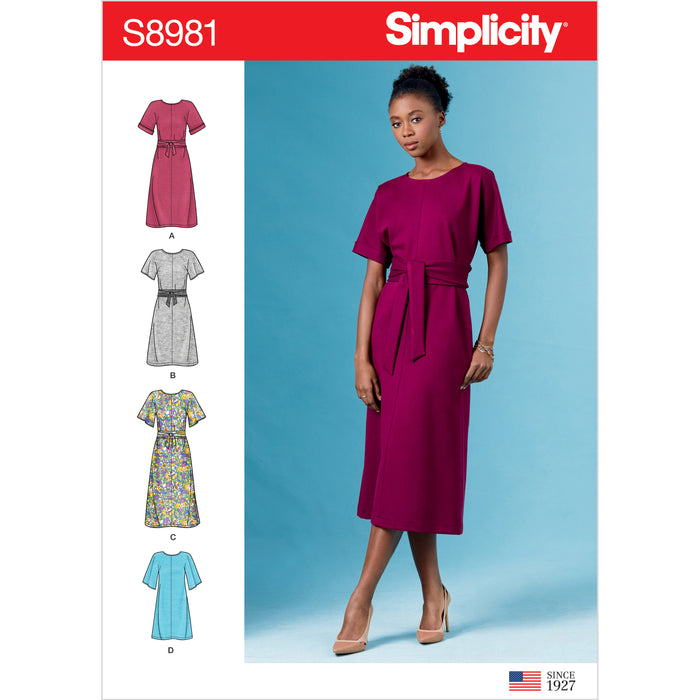S8981 Misses' Front Tie Dresses. Size: 32-48
