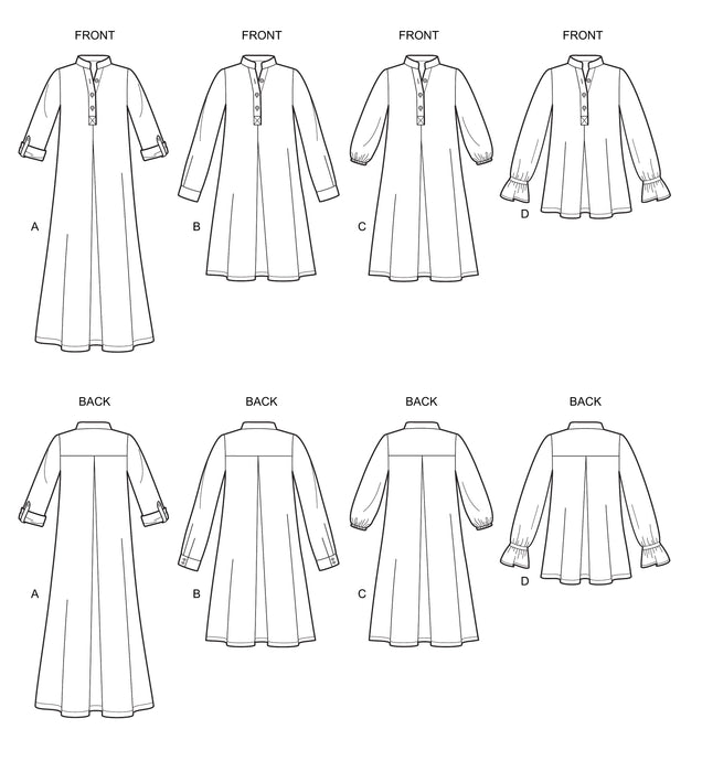 S8983 Misses' Dresses with Sleeve Variation. Size: 32-48
