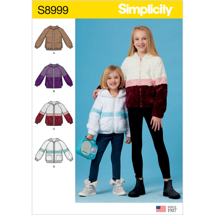 S8999 Children's and Girls' Knit Hooded Jacket. Size: 3-14 y