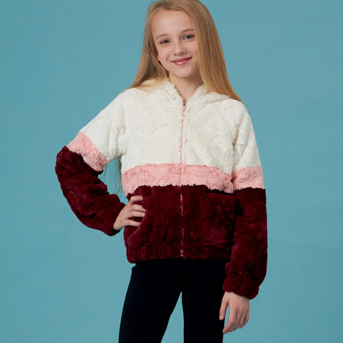 S8999 Children's and Girls' Knit Hooded Jacket. Size: 3-14 y