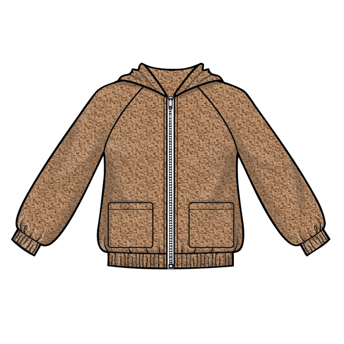 S8999 Children's and Girls' Knit Hooded Jacket. Size: 3-14 y