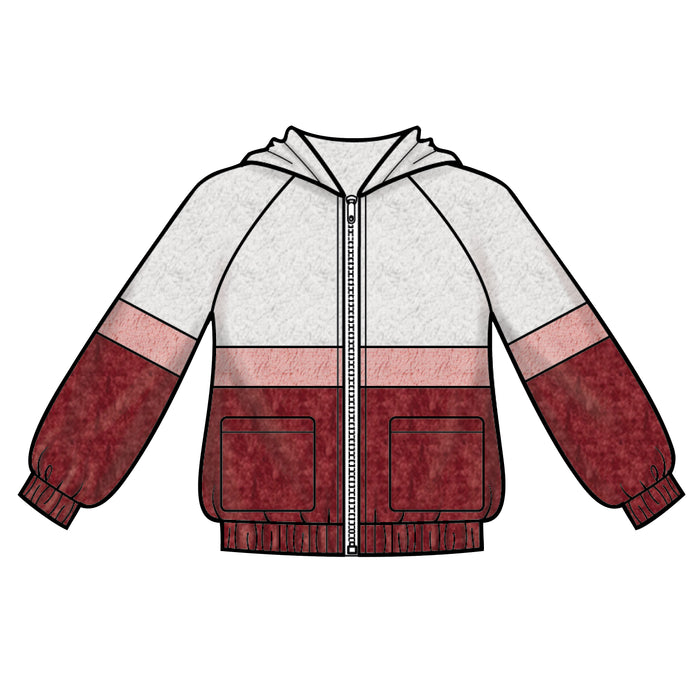 S8999 Children's and Girls' Knit Hooded Jacket. Size: 3-14 y