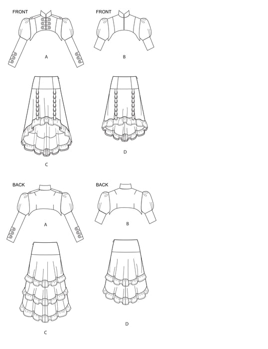 S9007 Misses' Steampunk Costumes. Size: 32-48