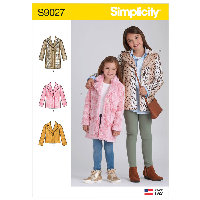 S9027 Children's & Girls' Lined Coat. Size: 3-14 y