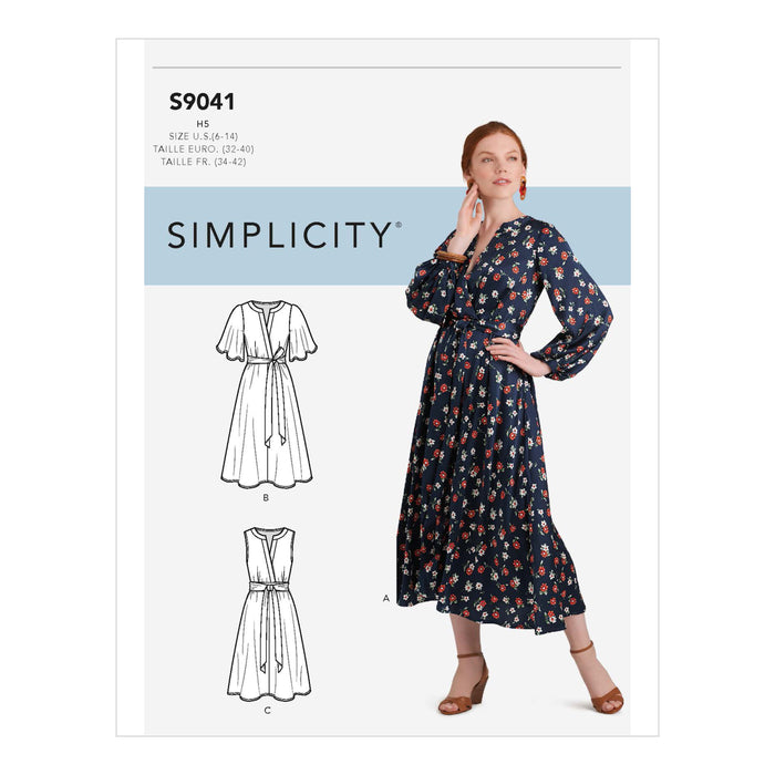 S9041 Misses' Dresses In Three Lengths With Sleeve Variations. Size: 32-50