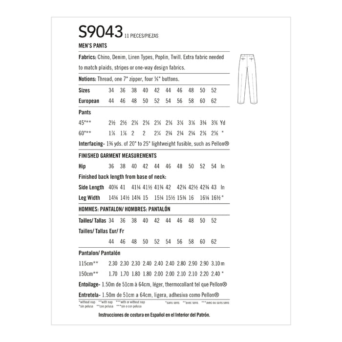 S9043 Men's Pants By Mimi G Style. Size: 44-62