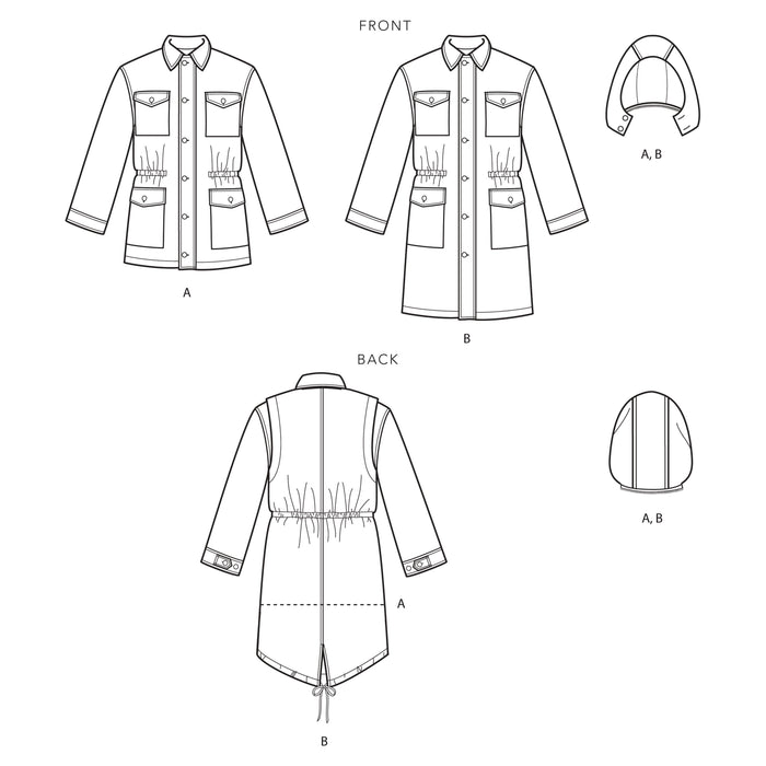 S9052 Misses' Mens & Teen's Jacket & Hood By Mimi G Style. Size: XS-XL