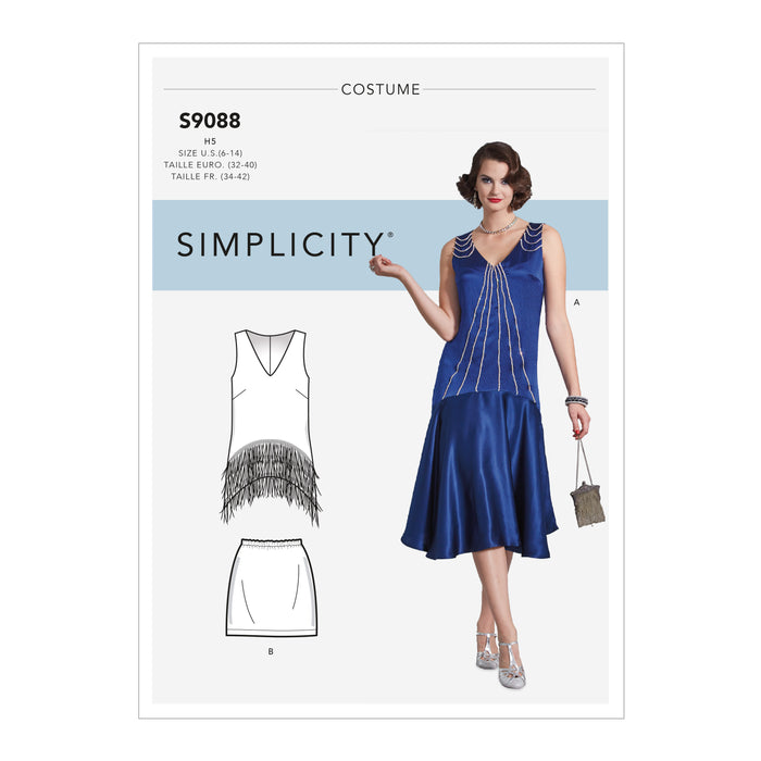 S9088 Misses' Flapper Costumes. Size: 32-48