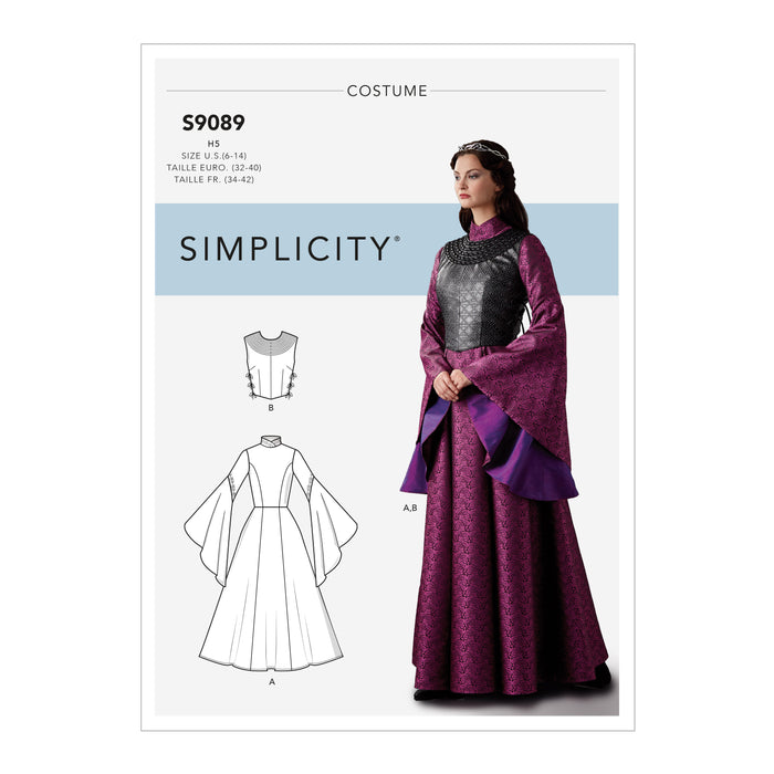 S9089 Misses' Fantasy Costume. Size: 32-48