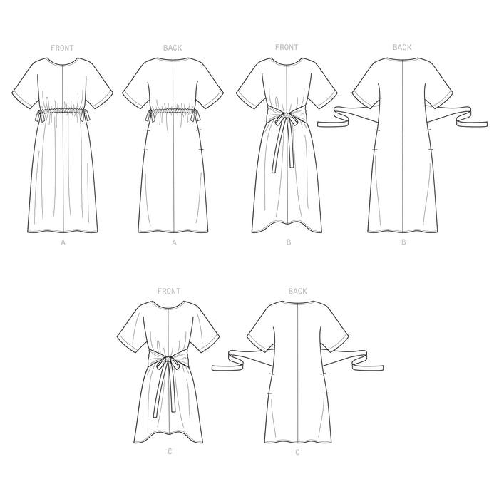 S9101 Misses' Pullover Dresses In Two Lengths. Size: XXS-XXL (30-52)