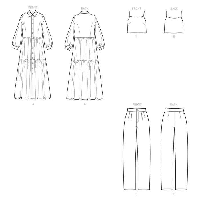 S9114 Misses' Dress, Top & Pants By Mimi G Style. Size: 32-50