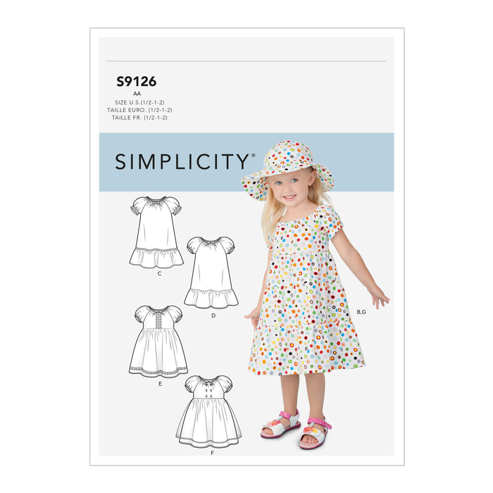 S9126 Toddlers' Dresses. Size: 6 m-4 y