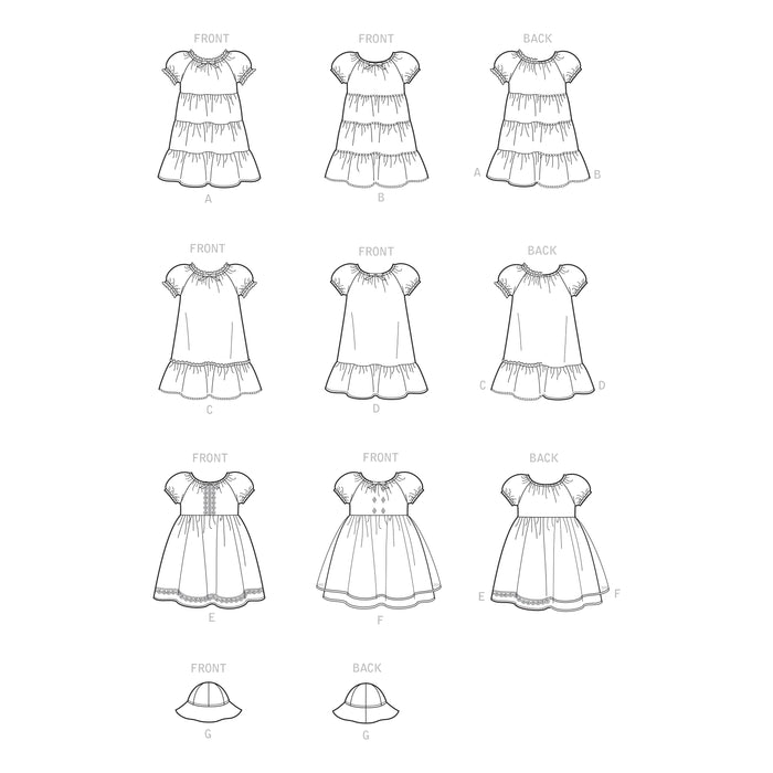 S9126 Toddlers' Dresses. Size: 6 m-4 y