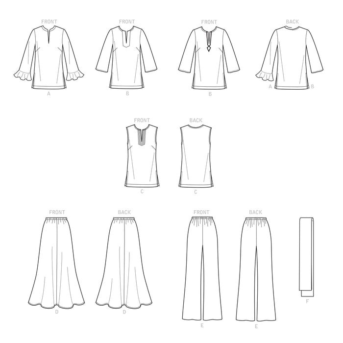 S9130 Misses' & Women's Tops & Bottoms. Size: 36-54