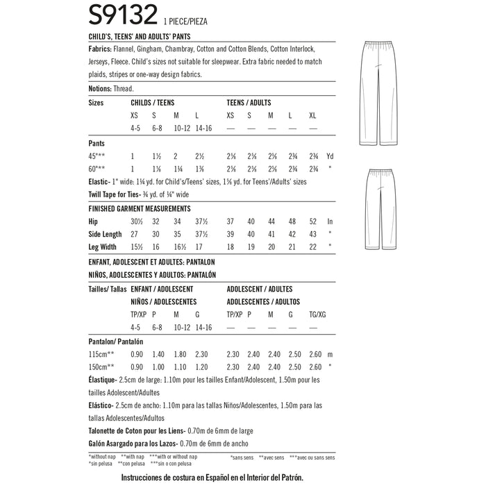 S9132 Unisex Sleepwear. Size: Kid´s XS-L (4-16 y) / Adults XS-XL