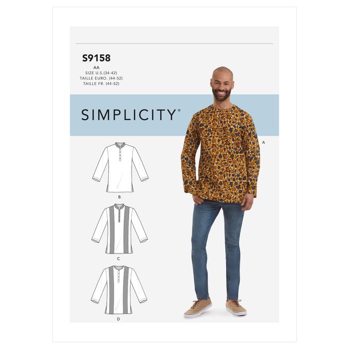 S9158 Men's Half Buttoned Shirts. Size: 44-62