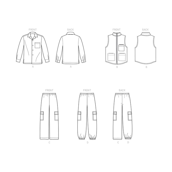 S9201 Children's & Boys' Shirt, Vest & Pull-On Pants. Size: 3-16 y