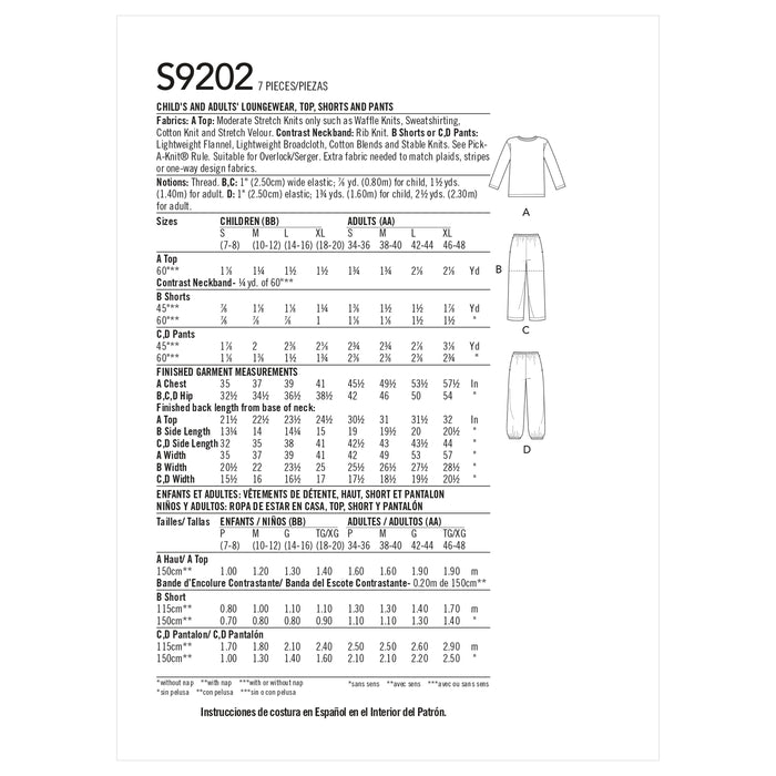 S9202 Adult and children T-Shirt, Shorts and Pants. Size: Kid´s S-XL (7-20 y) / Adults S-XL (34-48)
