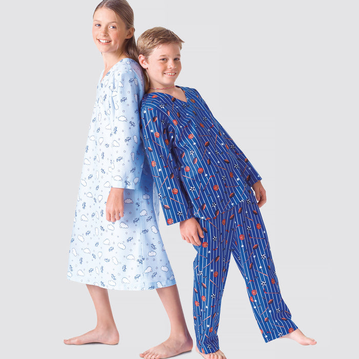S9209 Boys'/Girls' V-Neck Shirts, Gown, Shorts and Pants. Size: 8-16 y