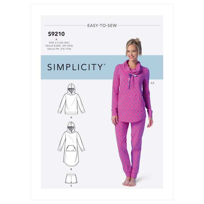 S9210 Misses' Tops, Dress, Shorts, Pants and Slippers. Size: XS-XXL (32-52)