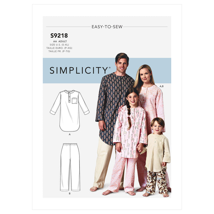 S9218 Lounge Tunic & Pants Available in Misses'/Men's & Children's Sizes. Size: Kid´s S-XL (7-20 y) / Adults S-XL (34-48)