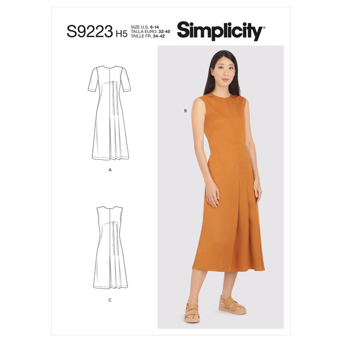 S9223 Misses' Pleated Dress. Size: 32-50