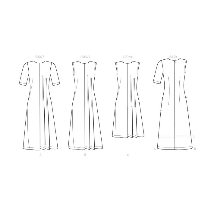 S9223 Misses' Pleated Dress. Size: 32-50