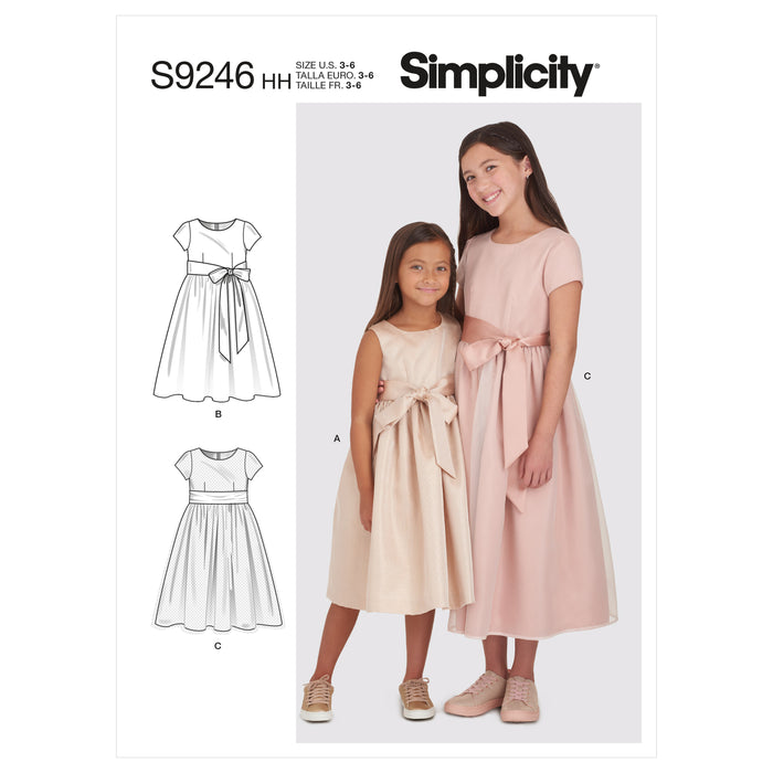 S9246 Children's & Girls' Dresses. Size: 3-14 y