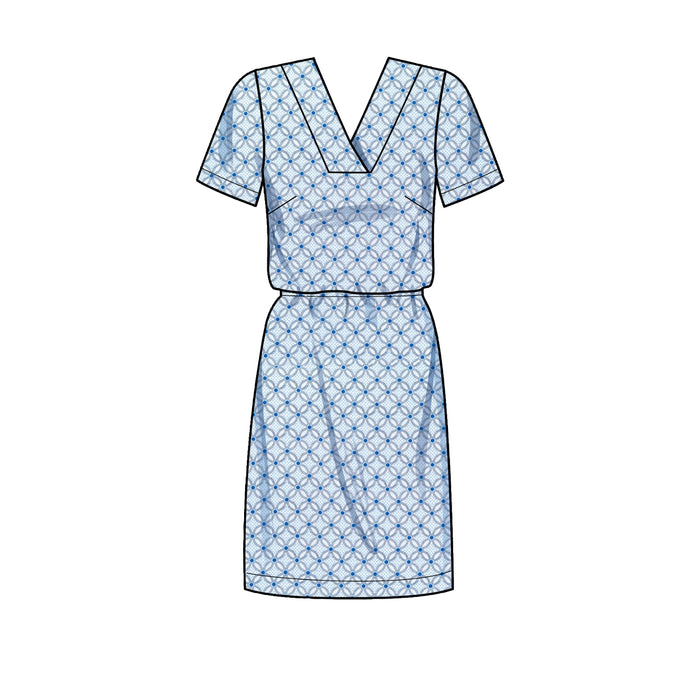 S9262 Misses' V-neckline Shift Dresses. Size: 32-50