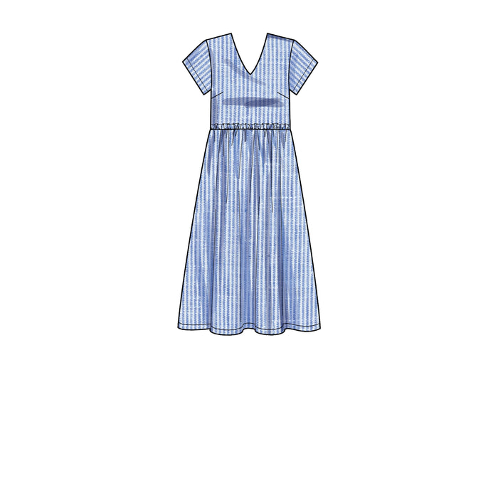 S9265 Misses' & Women's Tiered Dresses. Size: XXS-XXL (30-52)