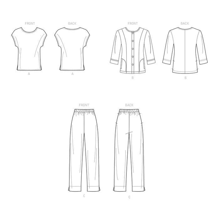 S9269 Women's Jacket, Knit Top & Pants. Size: 44-58