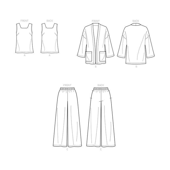S9271 Misses' Jacket, Top & Pants. Size: 34-52