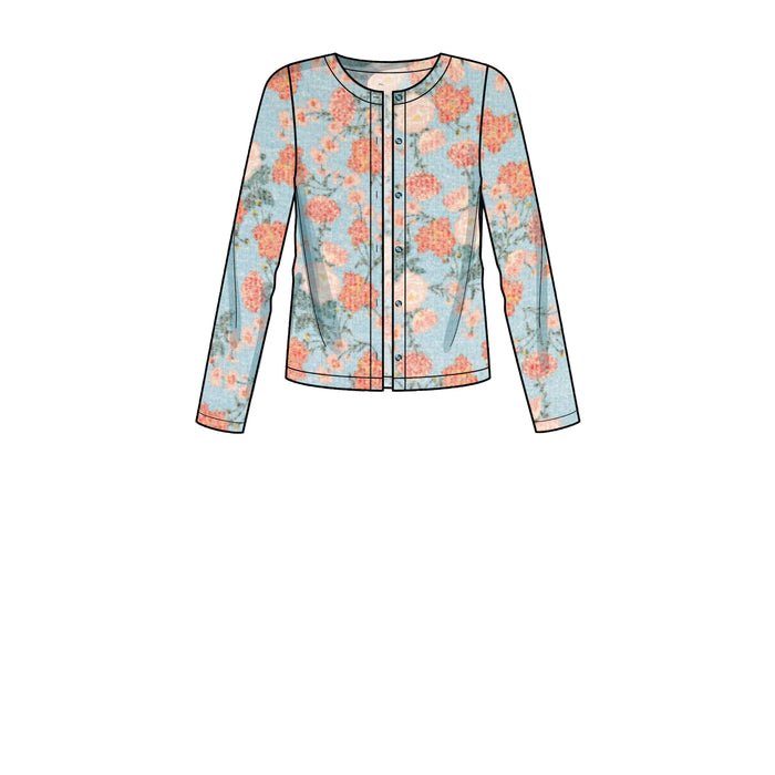 S9272 Misses' Knit Cardigan Top & Pants. Size: XS-XL (32-50)