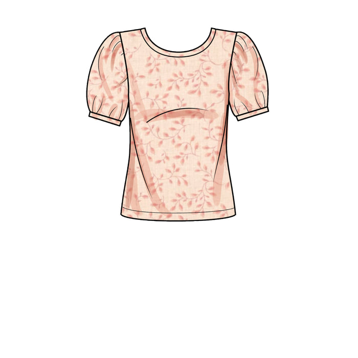 S9273 Misses' Knit Tops With Scoop Neck & Sleeve Variations. XXS-XXL (30-52)