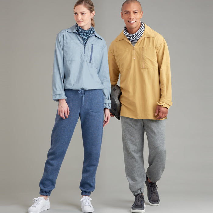 S9278 Unisex Tops In Two Lengths, Pants & Neckpiece. Size: XS-XXL (32-52)