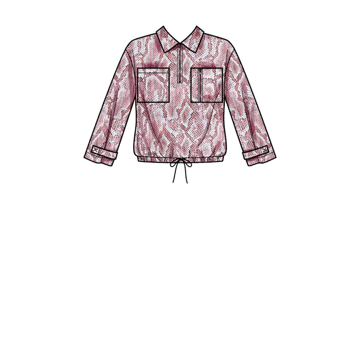 S9278 Unisex Tops In Two Lengths, Pants & Neckpiece. Size: XS-XXL (32-52)