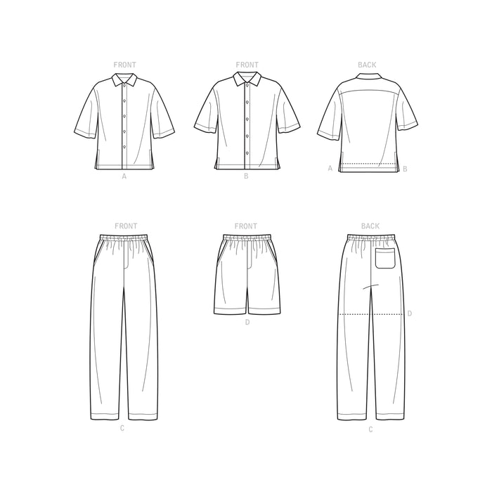 S9279 Men's Shirt In Two Lengths, Pants & Shorts. Size: 44-62