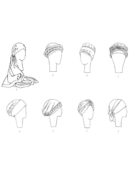 S9300 Misses' Turbans, Headwraps & Hats. Size: S-L