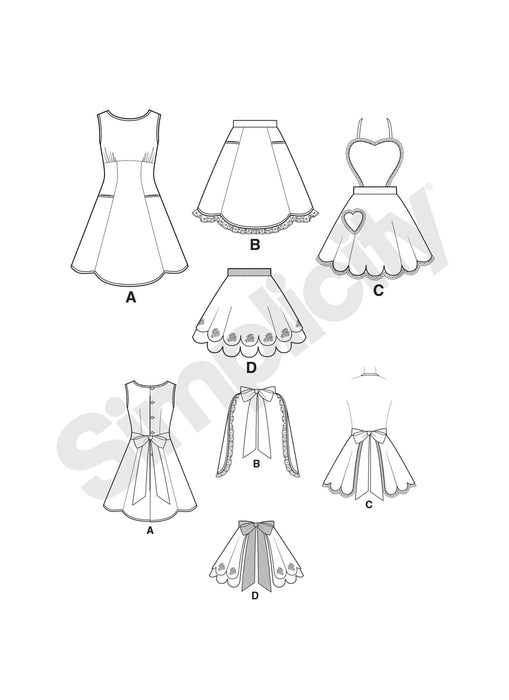 S9311 Misses' Vintage Aprons. Size: S-L (36-46)