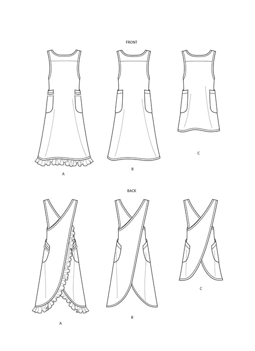 S9312 Misses' Aprons. Size: XS-XL (32-50)