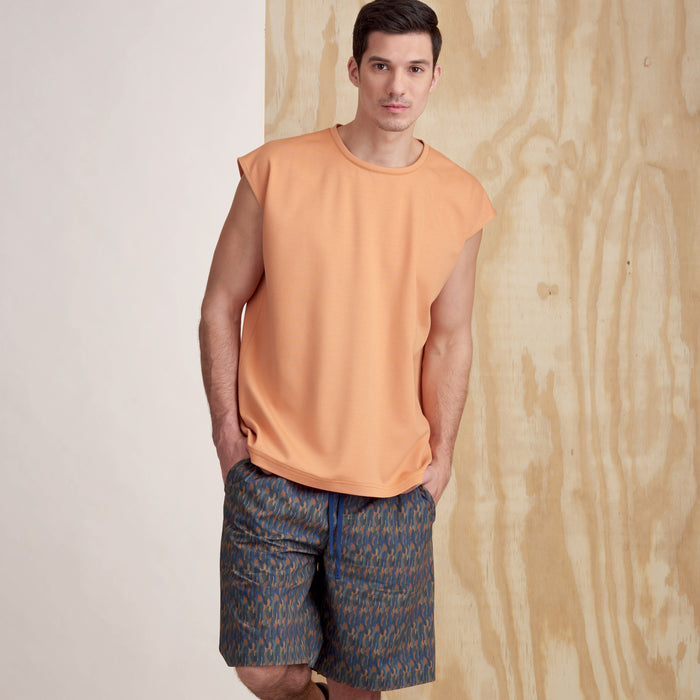 S9314 Men's Knit Top and Shorts. Size: XS-XL (30-48)