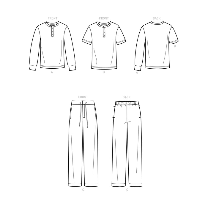 S9315 Men's Knit Tops and Pants. Size: XS-XXL (30-52)