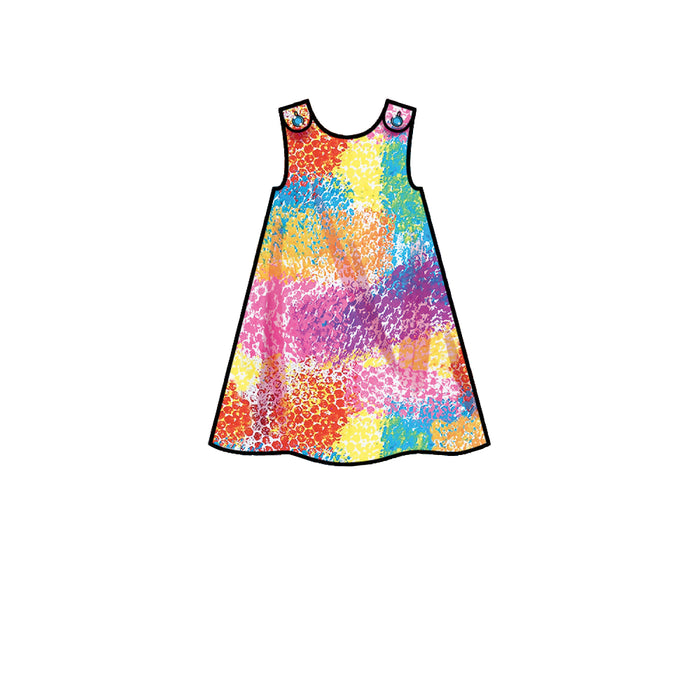 S9318 Toddlers' Tent Tops, Dresses, and Shorts. Size: 1-4 y