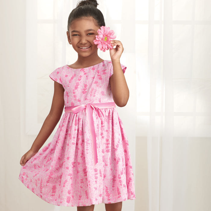 S9320 Children's Gathered Skirt Dresses. Size: 2-8 y